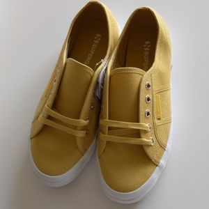 Superga women's canvas mustard yellow sneakers